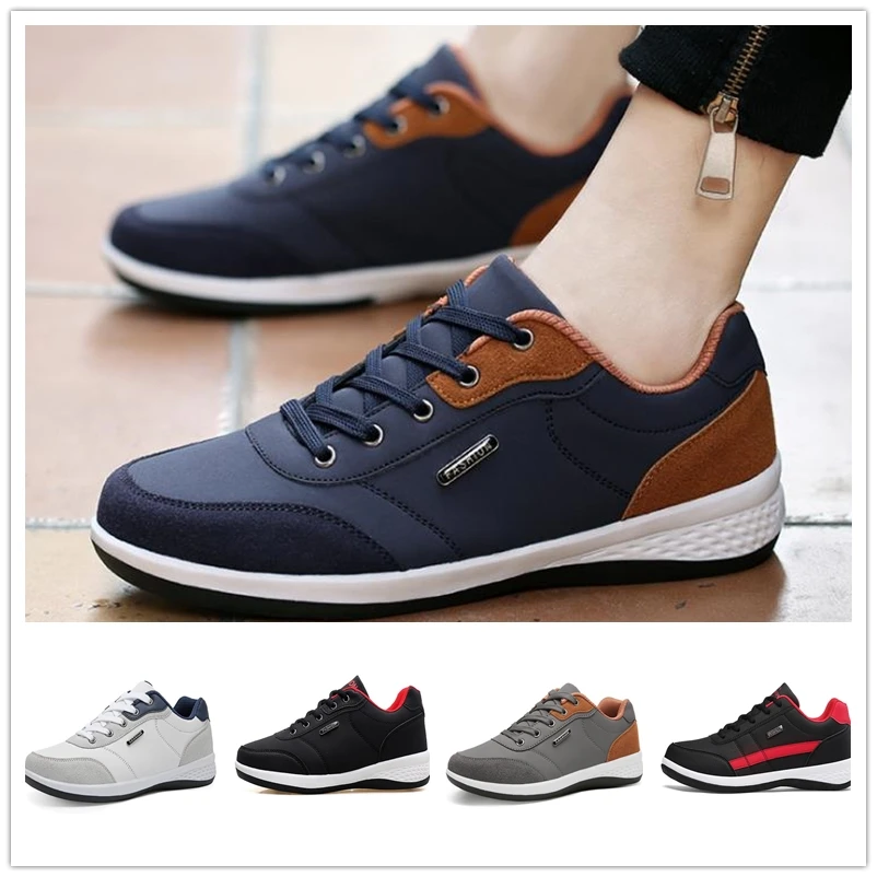 

Кожаные мужские кроссовки, трендовая повседневная обувь, итальянские дышащие мужские кроссовки для отдыха, нескользящая обувь, Мужская Вул...