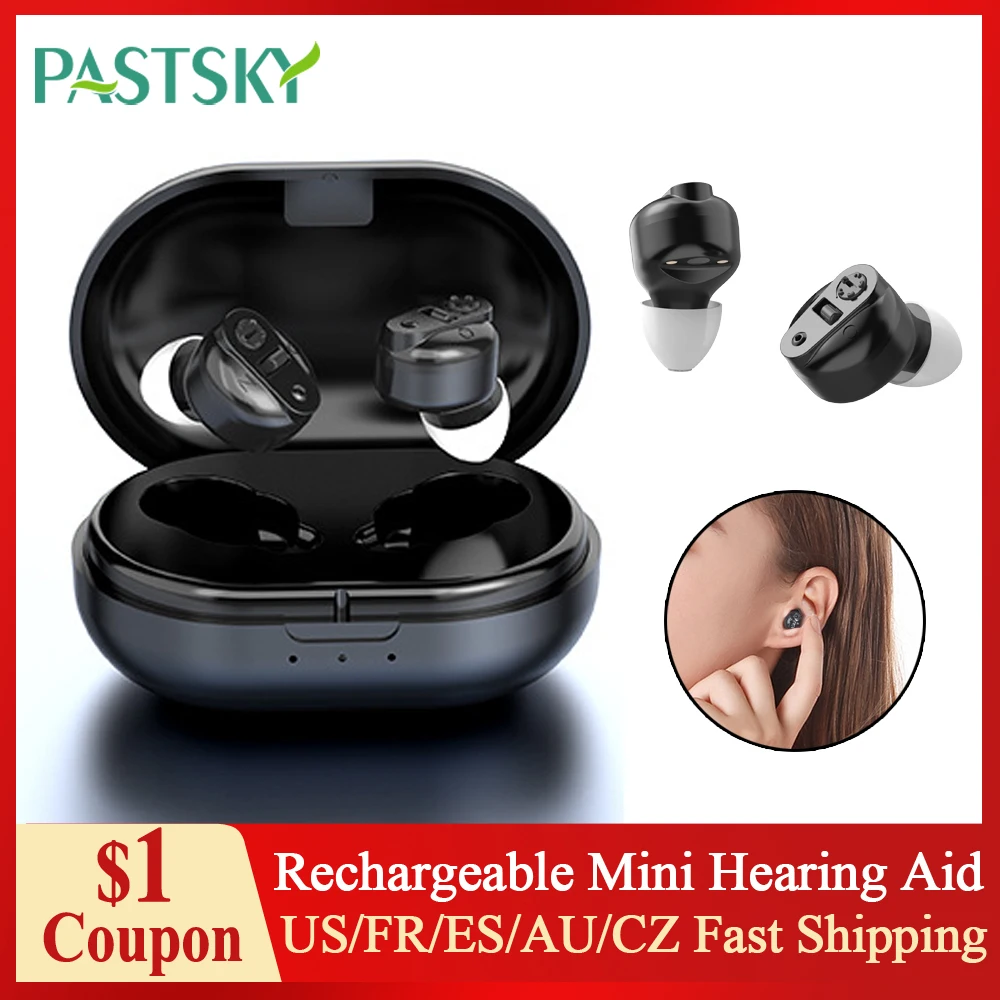 

Перезаряжаемый мини-слуховой аппарат усилитель звука беспроводной слуховой аппарат для глухих пожилых людей Аудио Телефон 300 мАч зарядная ...