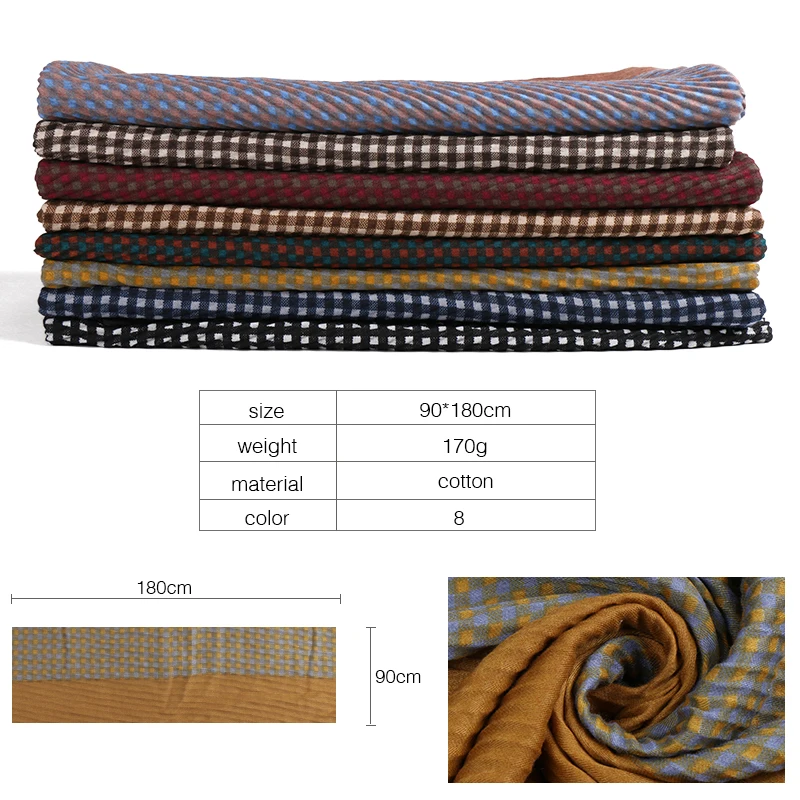 Высокое качество хлопок морщинка Хиджаб Платки плиссированное платье в стиле