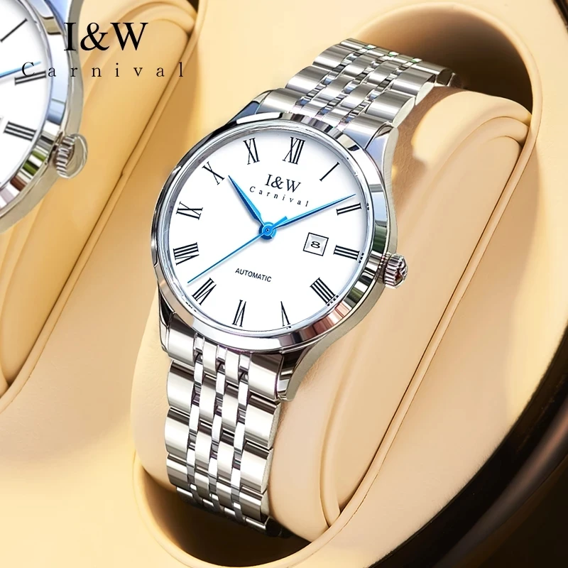 CARNIVAL Brand Women Fashion Mechanical Watch Lady Luxury Waterproof Sapphire Automatic Wristwatch Dress Clock Relogio Feminino