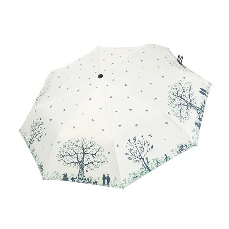 Летний 3 складной портативный дорожный Зонт ветронепроницаемый двойного