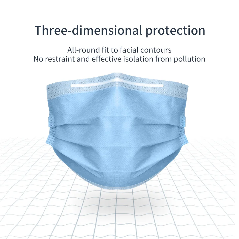 Breathable Disposable Non-Woven Mask Three-layer Filter Unisex Anti-dust Mouth Nose Ear Hanging Safe proof face mouth mask | Аксессуары