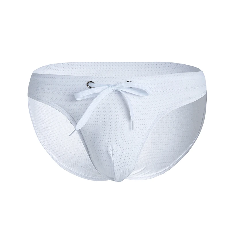 

Men's briefs Surf Beach Sexy Low Waist Tether Mesh Breathable Elastic Bikini Swimwear trunk male underwear