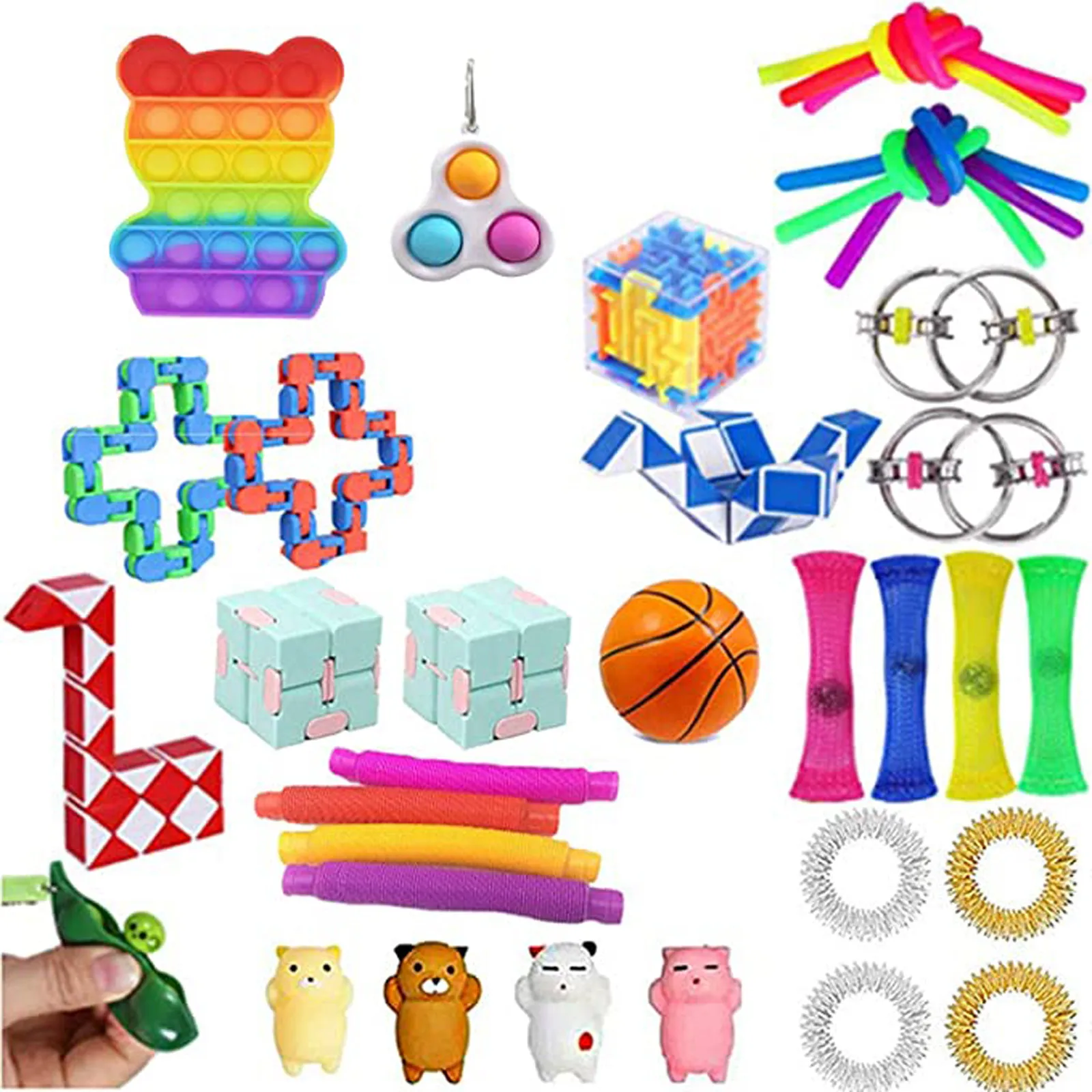 

Fidget Toys Anti Stress Set Stretchy Strings Push Gift Pack Adults Children Squishy Sensory Antistress Relief Figet Adult Toys