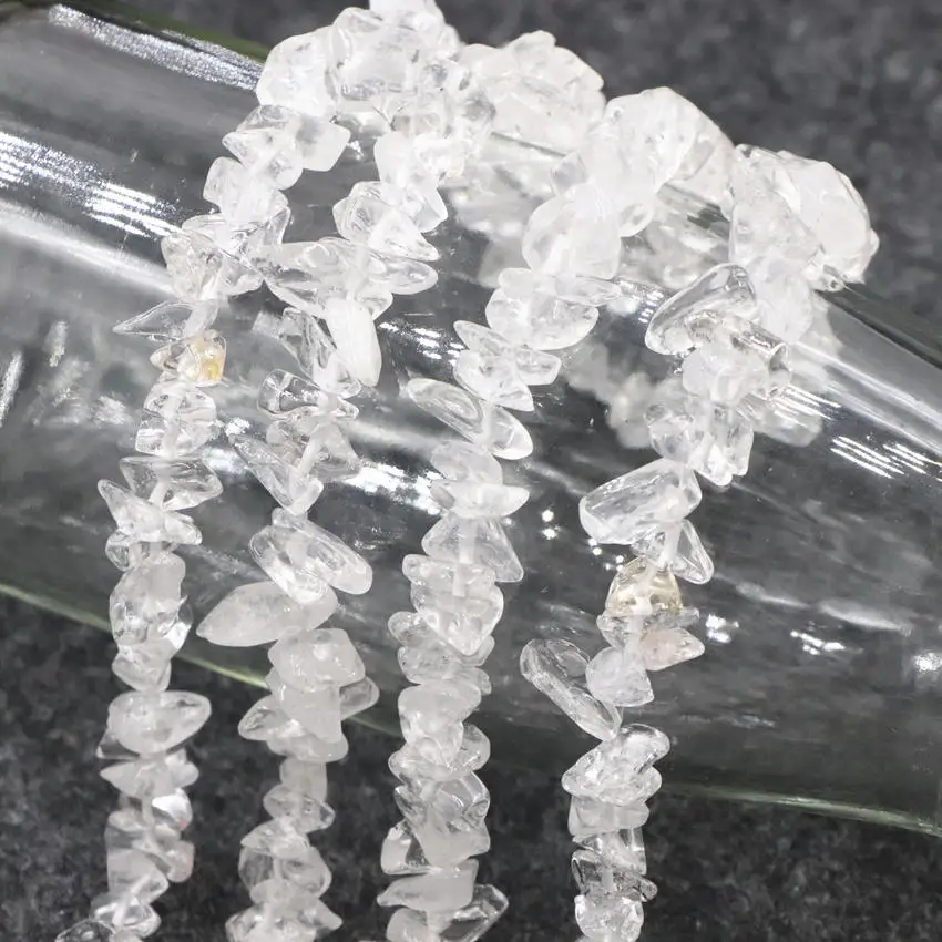 

Wholesale 80cm Long Chain Necklace for Women Natural White Crystal Stone Female Charms Strand Pendant Beaded Necklaces Gift B196