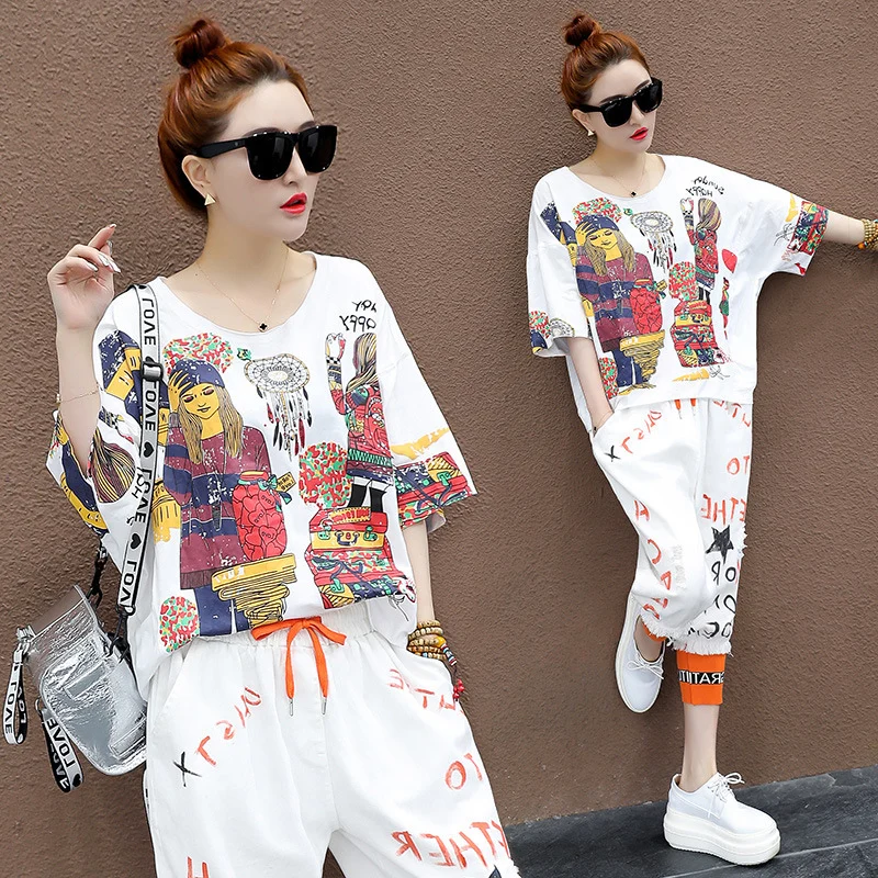 Женский комплект из двух предметов летний костюм в Корейском стиле харакудзю