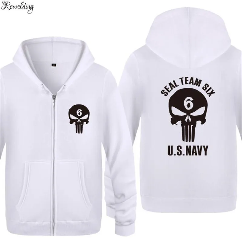 

Mens Hoodie Seal Team Six US NAVY Printed Hoodies Men Hip Hop Fleece Long Sleeve Zipper Jacket Coat Sweatshirt Skate Tracksuit