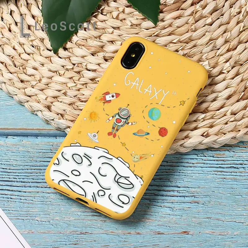

Star Astronaut Phone Case Yellow Candy Color for iPhone 11 12 mini pro XS MAX 8 7 6 6S Plus X SE 2020 XR