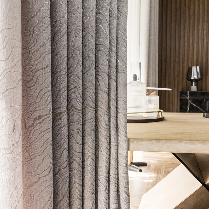 Nordic роскошные современные утолщенной синели в полоску Шторы для Гостиная