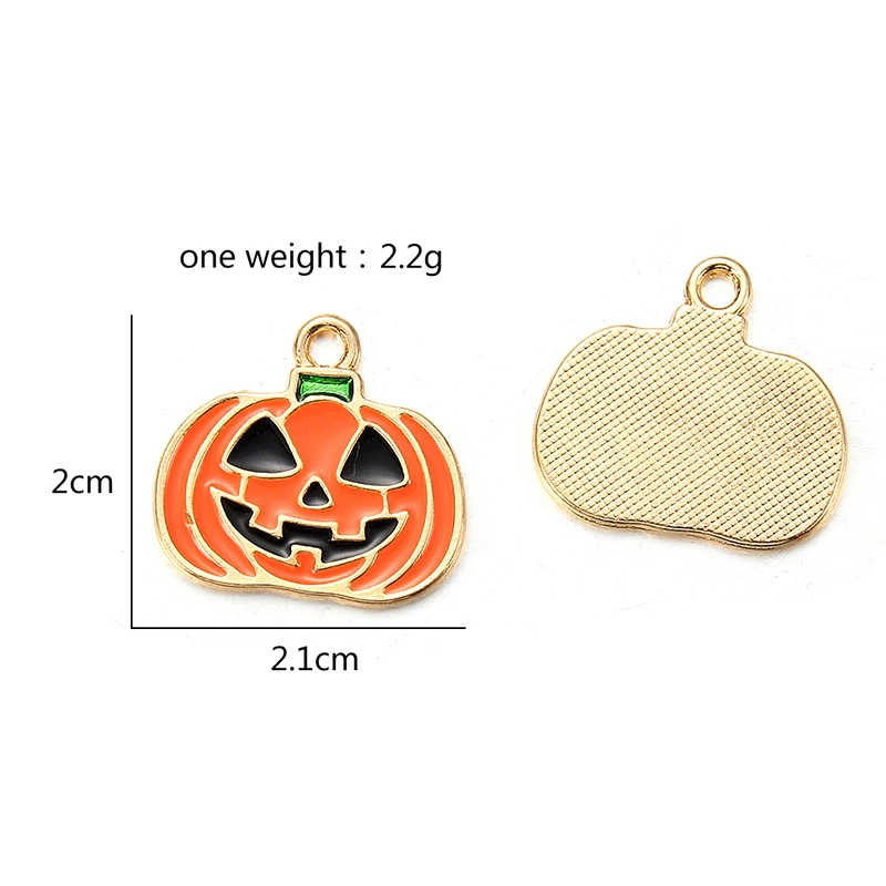 Pumpkin 2 Колокольчики с эмалевым покрытием снежинки-подвески 10 шт. рождественские привидения Подвески Ремесло для DIY украшения ожерелье серьги браслет ювелирные изделия аксессуар - Окраска металла: Pumpkin 2