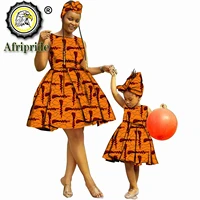 2020 african dressesheadwarp for women dashiki dress for girl ankara fabric mother and daughter clothing print afriprides19f001