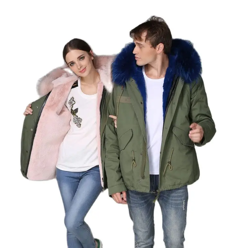 Свежий розовый/синий искусственный мех подкладка короткая Mr Mrs уличная одежда