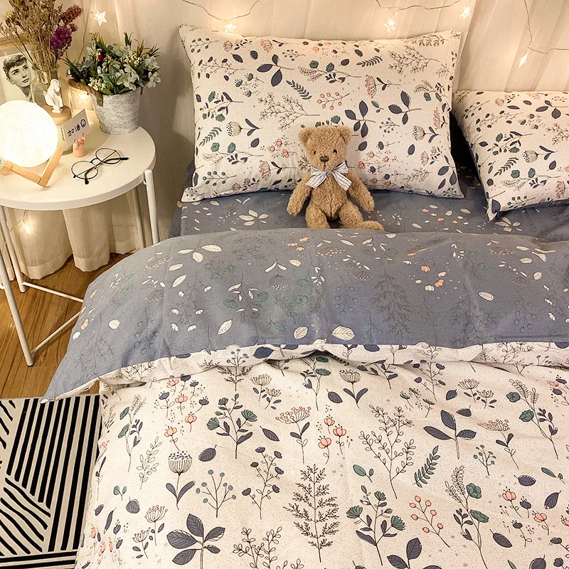 

Classic Cotton Bedding Set Aesthetic Fluffy Modern Design Bedding Set Quilt Cover Set Colchones De Cama Home Decoration BD50CJ