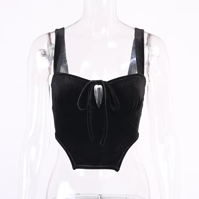 

Women Summer Sexy Rule Crop Top Solid Color Sexy Sleeveless Lace-up Hollow Bodycon Vest Streetwear Tirantes Mujer En*