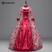 renaissance priness dress floral gothic red dress gown steampunk reenactment theatrical costume