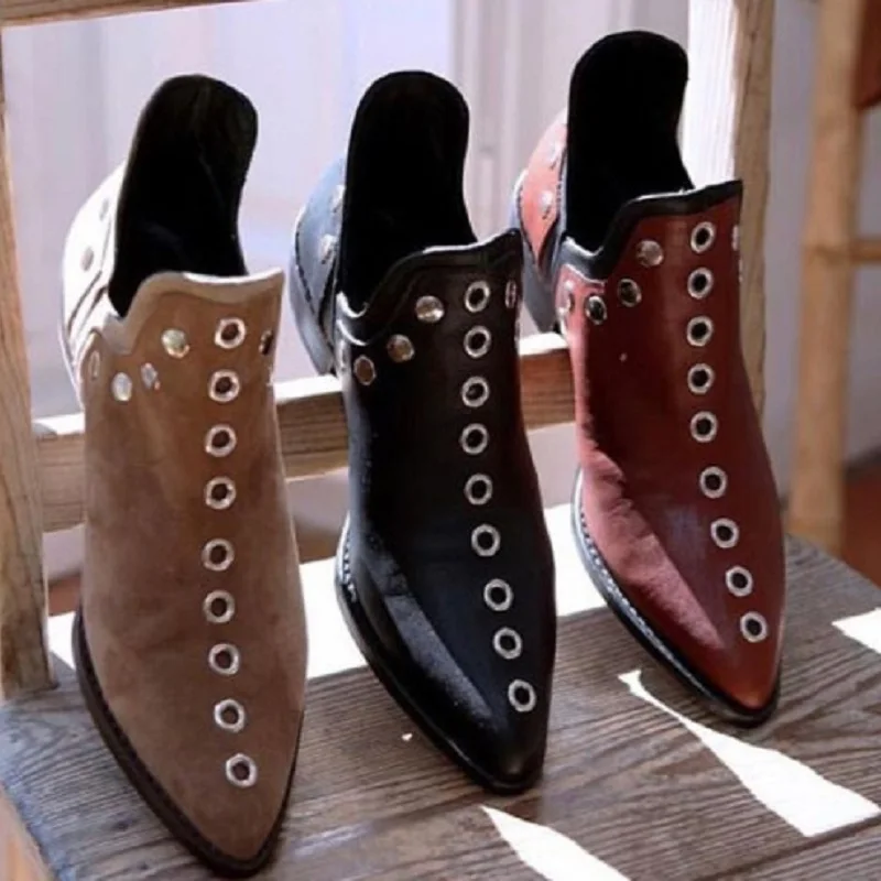 Новая женская обувь Ботильоны в стиле панк ботильоны Сезон весна осень Пикантная