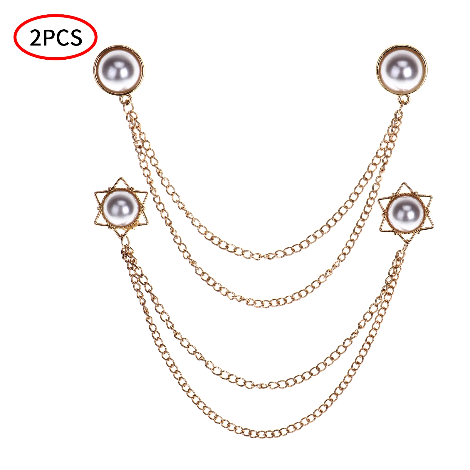 2 шт. винтажные Элегантные Заколки для свитера кардигана цепочки брошь-кисточка с