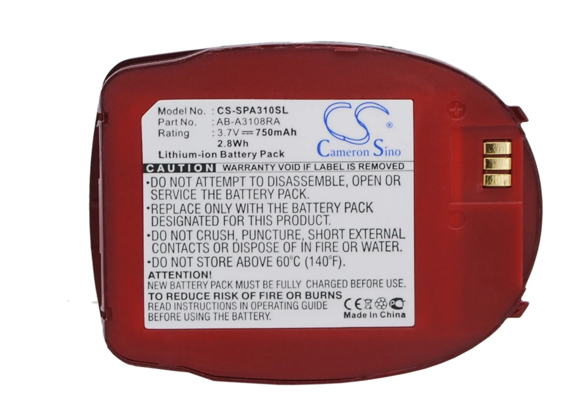 

CS 750mAh / 2.78Wh battery for Samsung SPH-A310 AB-A3108RA