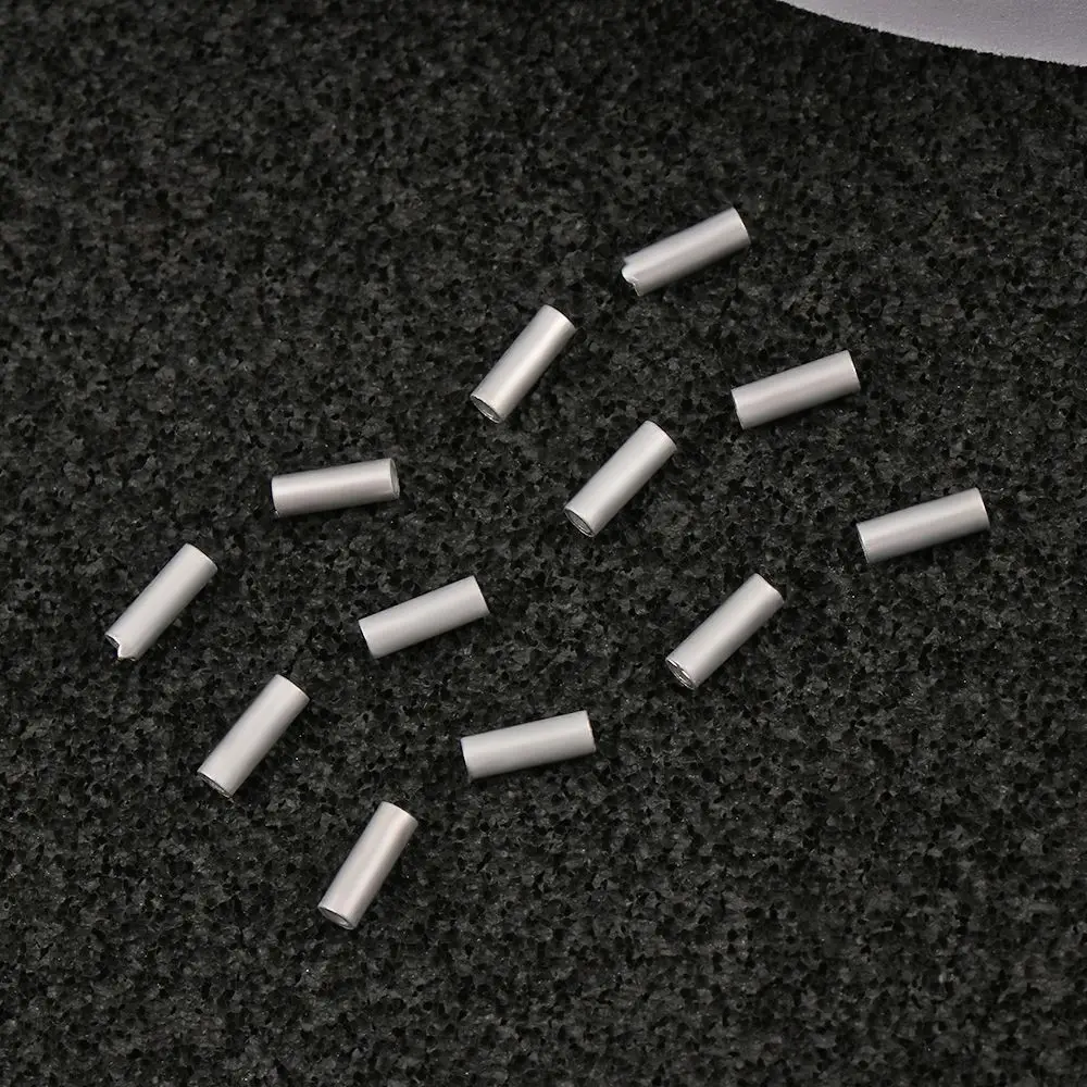100pcs/lot White Round Real Aluminum Tube Wire Pipe Crimp Sleeves Sea Fishing Line Tube accessories