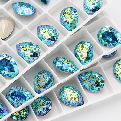 Aquamarine WP 10 шт., топ патина K9, стразы, стекло, кристалл, аксессуары для одежды, капля, пришить одежду, ювелирные украшения, свадебное платье - Color: Aquamarine WP