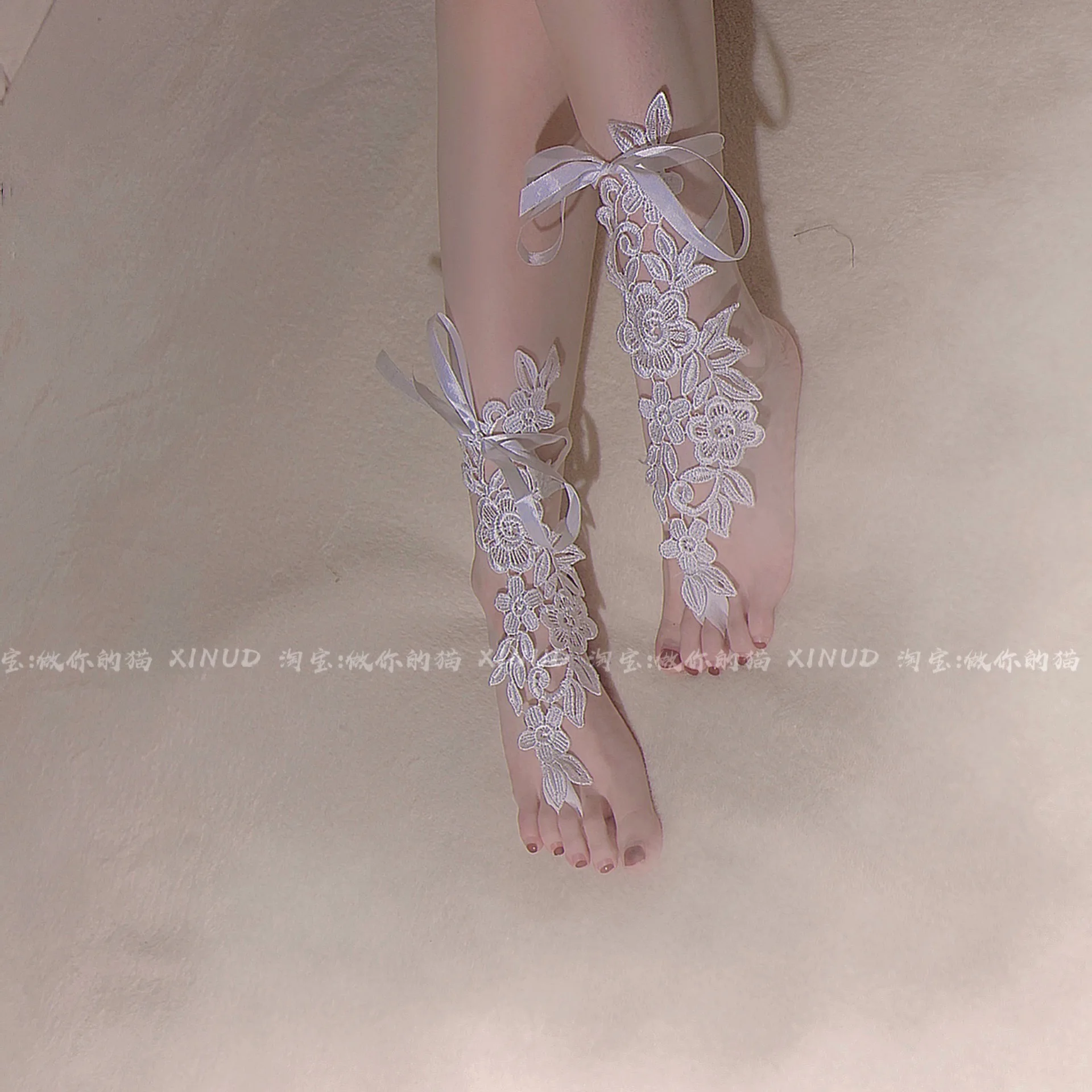 

Red China Bandage Hot Sexy Cosplay Knit Embroidery Sexy Lace-up Romantic Lace Hollow Socks Hosiery Silky Stockings Women EQY8