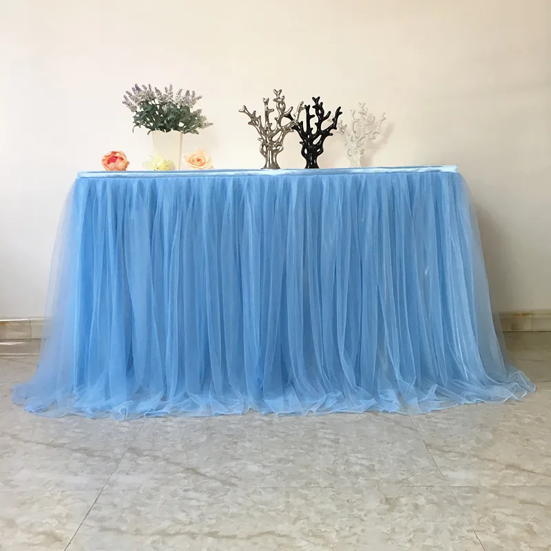 Невесты на свадьбе голубое платье пачка из пряжи скатерть для вечерние