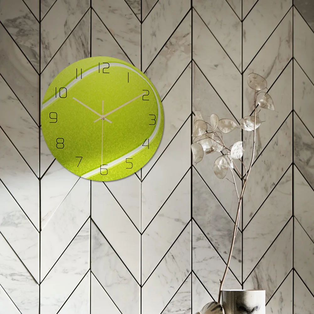 

Acrylic tennis ball wall clock silent movement bedroom living room decoration clock