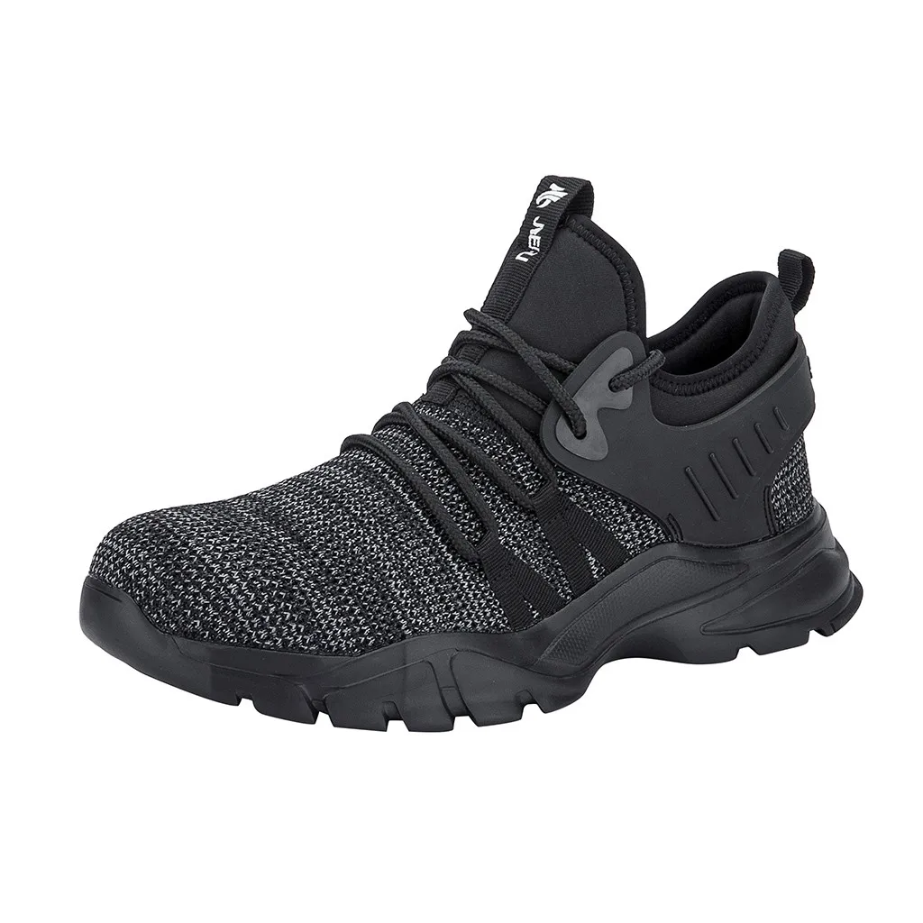 Мужские рабочие туфли с металлическим носком легкая дышащая повседневная