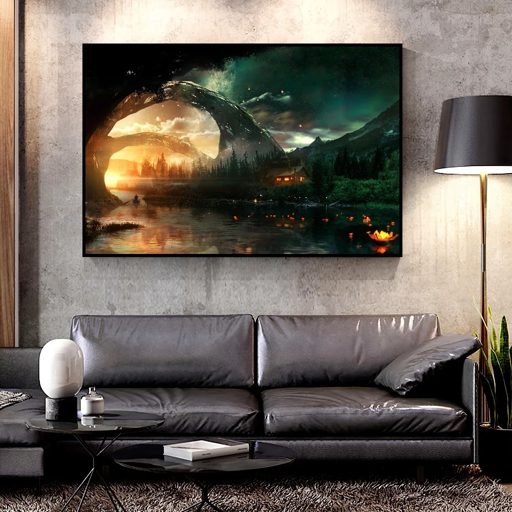 

Artcozy Oil Canvas Painting river_house_art For Home Decoration Wall Art
