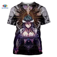 sonspee japan anime overlord albedo t shirt women 3d print punk skull harajuku tshirt loli summer top tee shirt homme streetwear