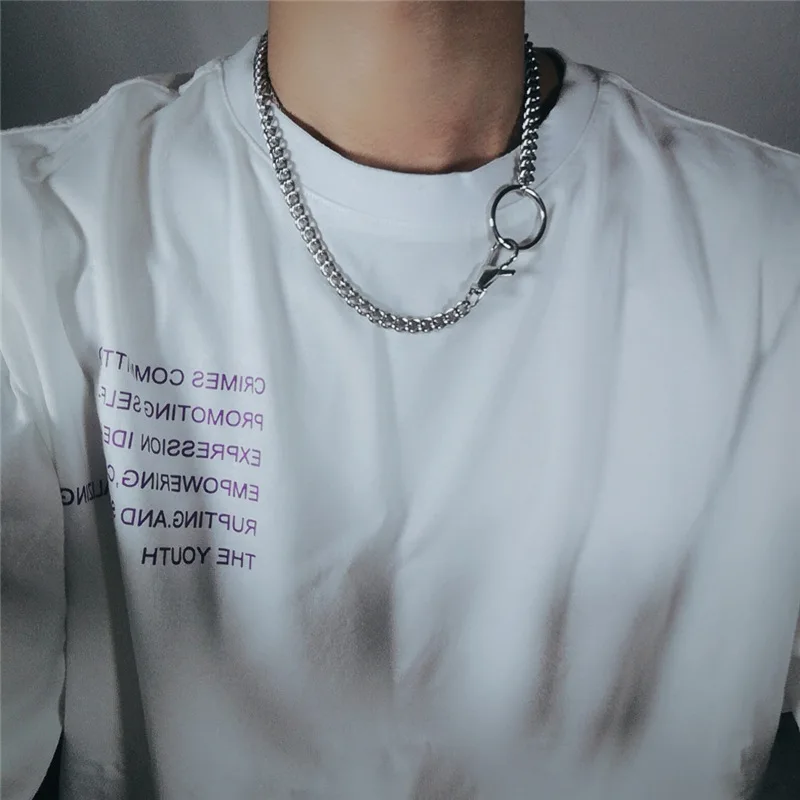 Модное круглое кольцо с застежкой крючком для собак ожерелье из нержавеющей