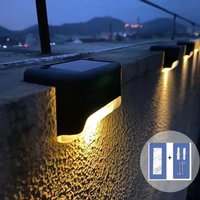 led solar stair lamp warmwhite wall light garden landscape step deck lights with screw 3m glue solar night light outdoor ip65