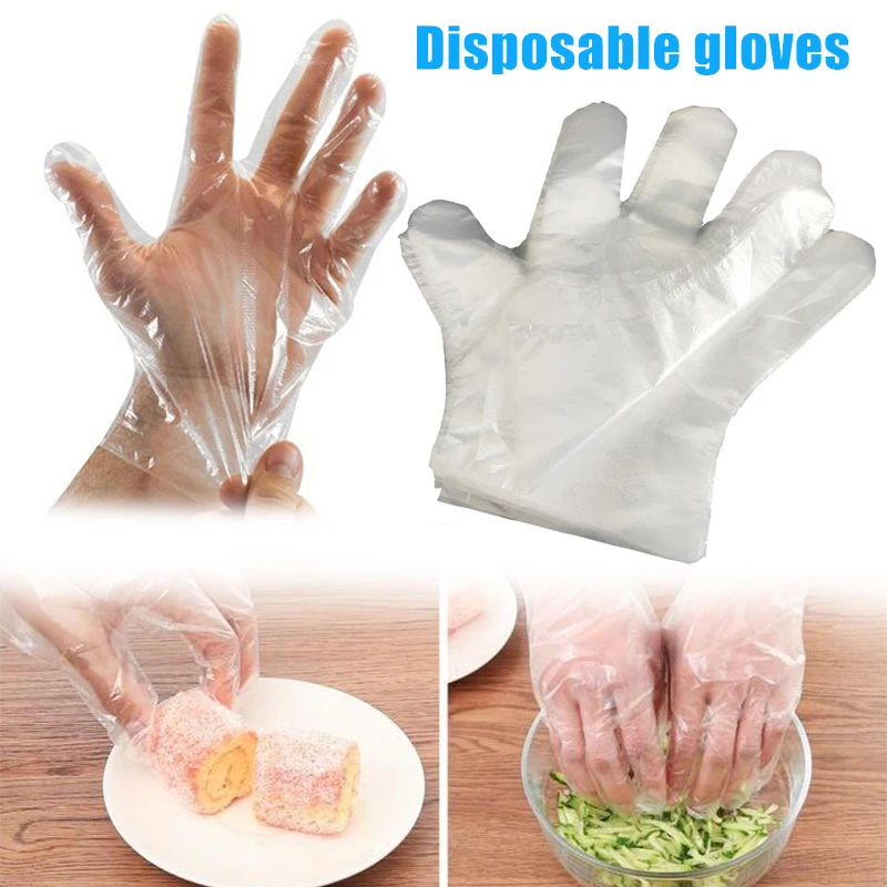 

100Pcs/Pack High Quality Disposable PE Gloves Food-Grade Thicken Gloves for Home Restaurant THIN889