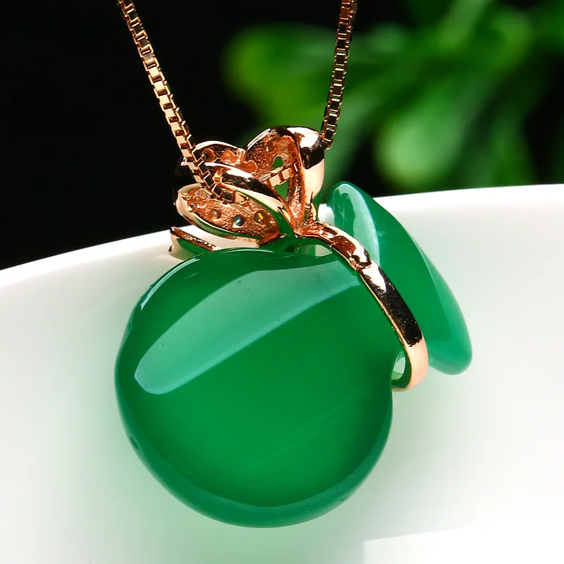 Натуральный зеленый нефритовый Агат подвеска в виде сумки ожерелье из серебра 925