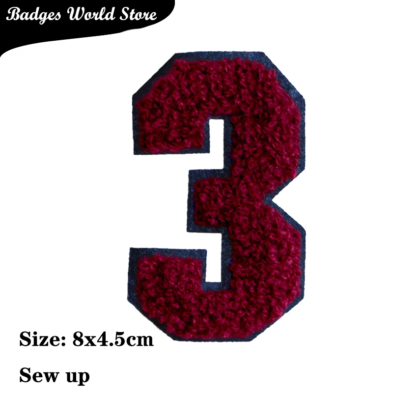 2 Pcs Various Arabic numerals sequin Towel embroidery icon Iron on Patch for Clothing DIY Strip Patchwork Stickers Custom Badges | Дом и сад