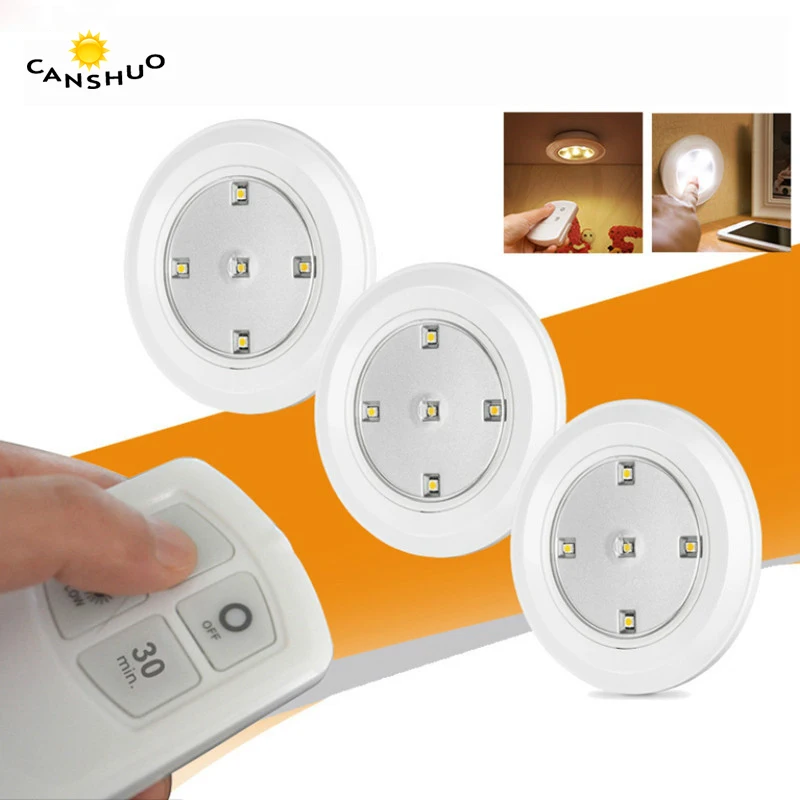 Светодиодный светильник для шкафа 5 круглых ночных ламп на батарейках с