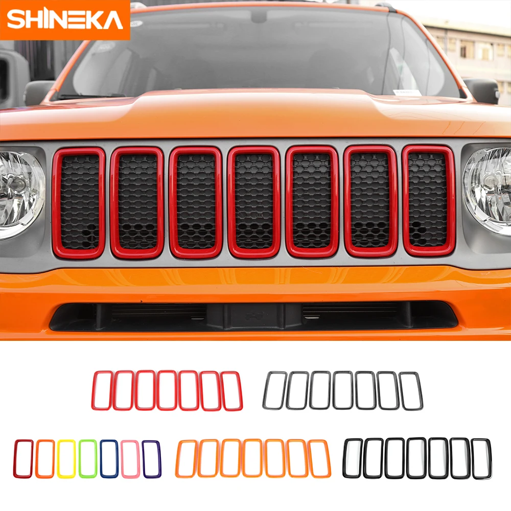 SHINEKA для Jeep Renegade 2019 2020 2021 Передняя решетка сетки декоративная крышка наклейки