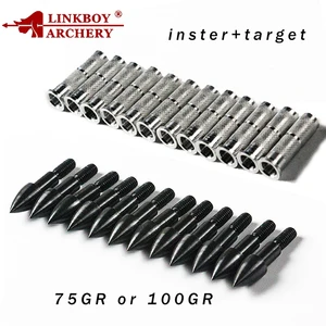 Linkboy стрельба из лука 12 шт. ID 6,2 мм Алюминиевая Вставка для стрел вал 12 шт. стрельба из лука Целевая точка 75100gr наконечник стрелы аксессуары для охоты