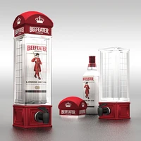 new store promotion telephone booth portable wine splitter whisky beer pot glass bottom glass bar liquor wine drink transparent