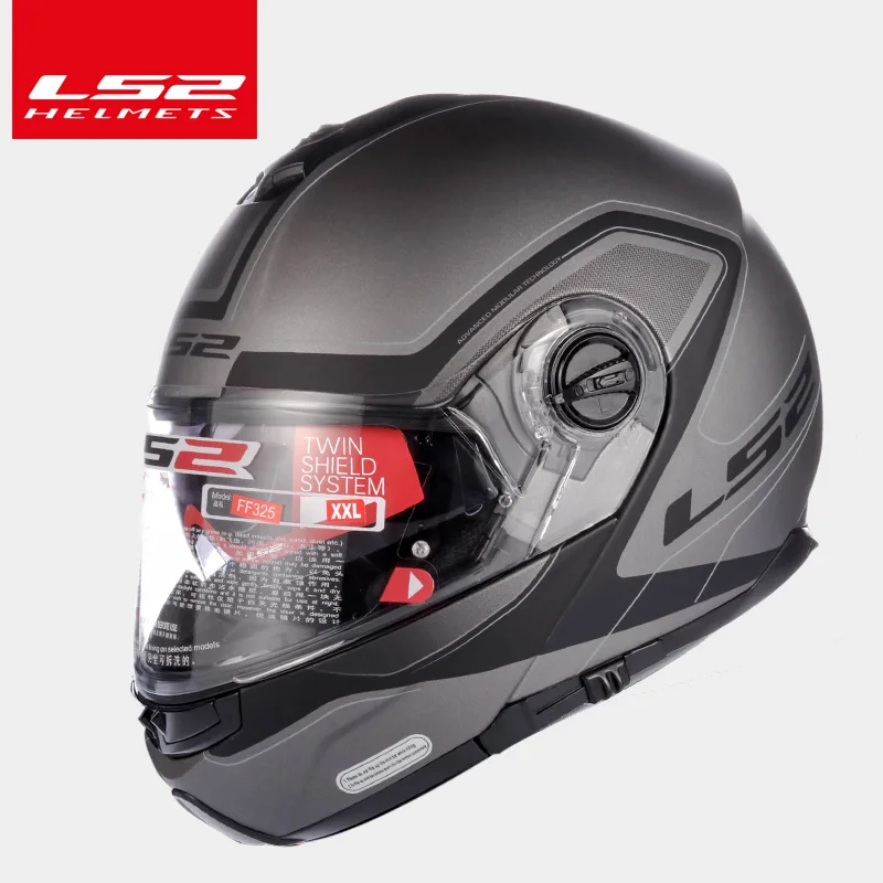 LS2 FF325 стробоскоп флип мотоциклетный шлем двойной объектив козырек Capacete Cascos Moto Casques - Цвет: S G Black Flash