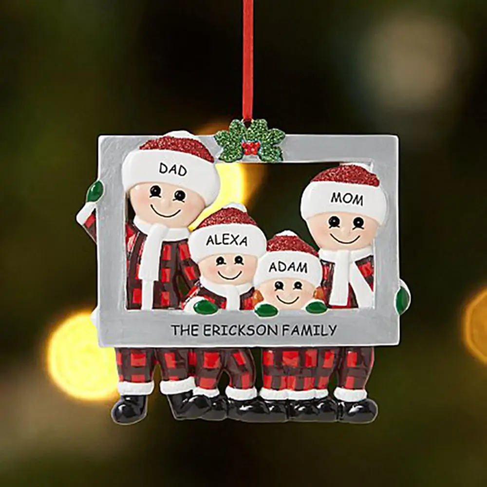 

2022 Diy Украшение для рождественской елки, кулон, креативная Милая семейная фоторамка, Маленькая подвеска, украшение для дома, рождественские ...