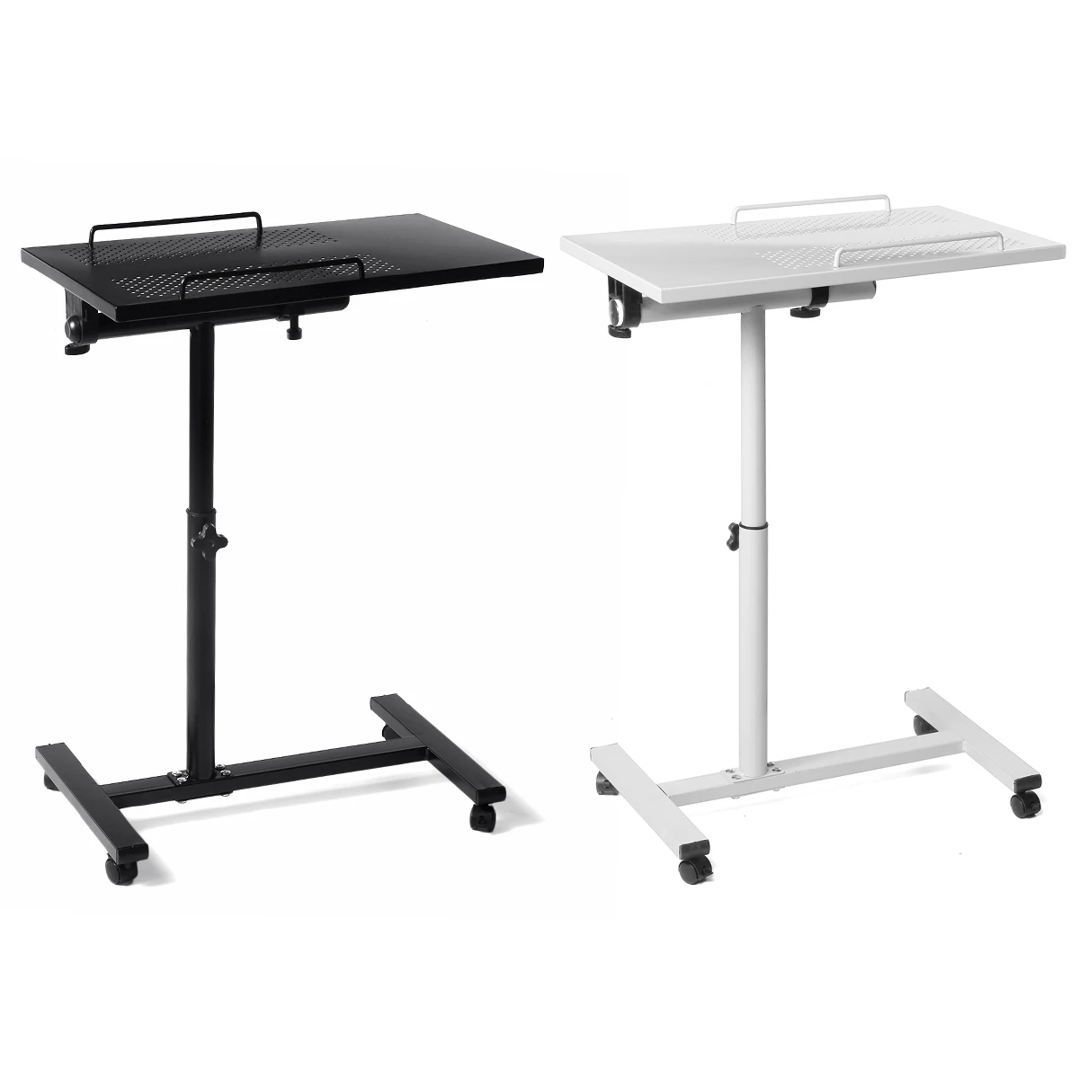 

Mobile Laptop Table Adjustable Bed Side End Table Mobile Laptop Stand Desk With Wheels Fit For Home Room Office