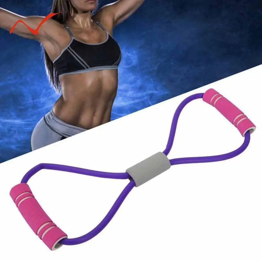 

2019 New Yoga fitness Elastic resistance band 8 Word Chest Expander Rope Workout Muscle Fitness Rubber Elastic Bands Sports Gum