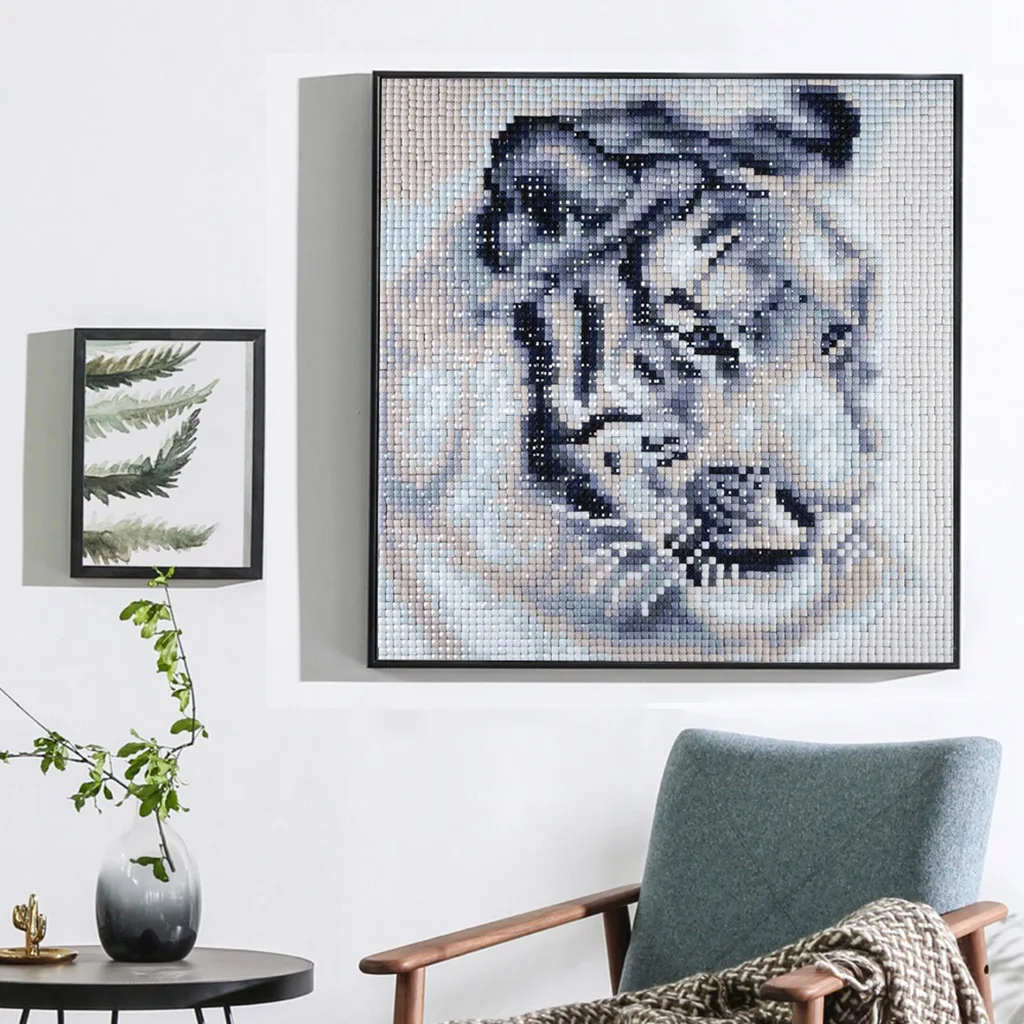 Алмазная вышивка с животными 5D DIY бриллиантовый рисунок Рождество wihte tiger Cross Stitch