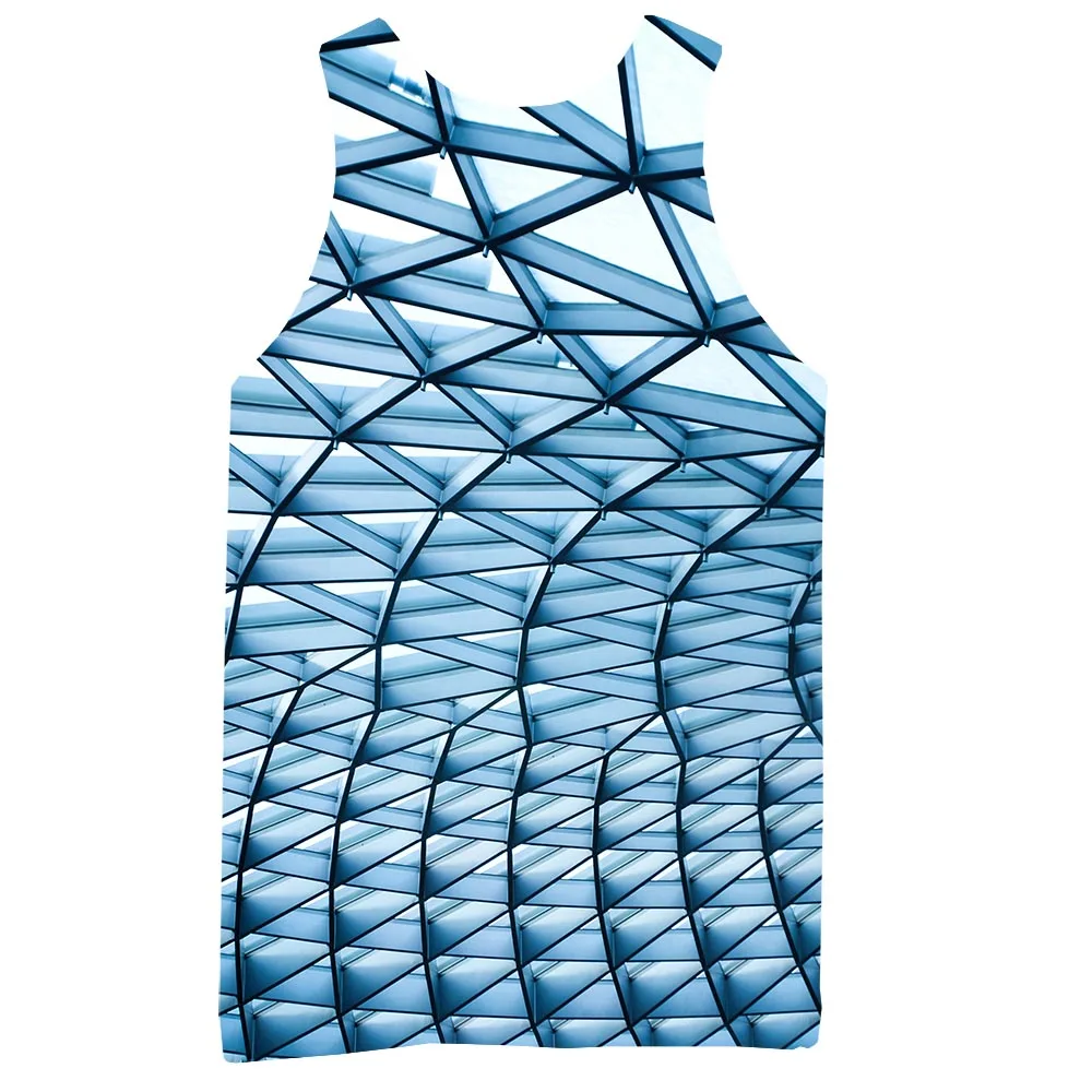 

Men's Graphic Tank Top 3D Print Sleeveless Pattern Top Blue Abstract Tees