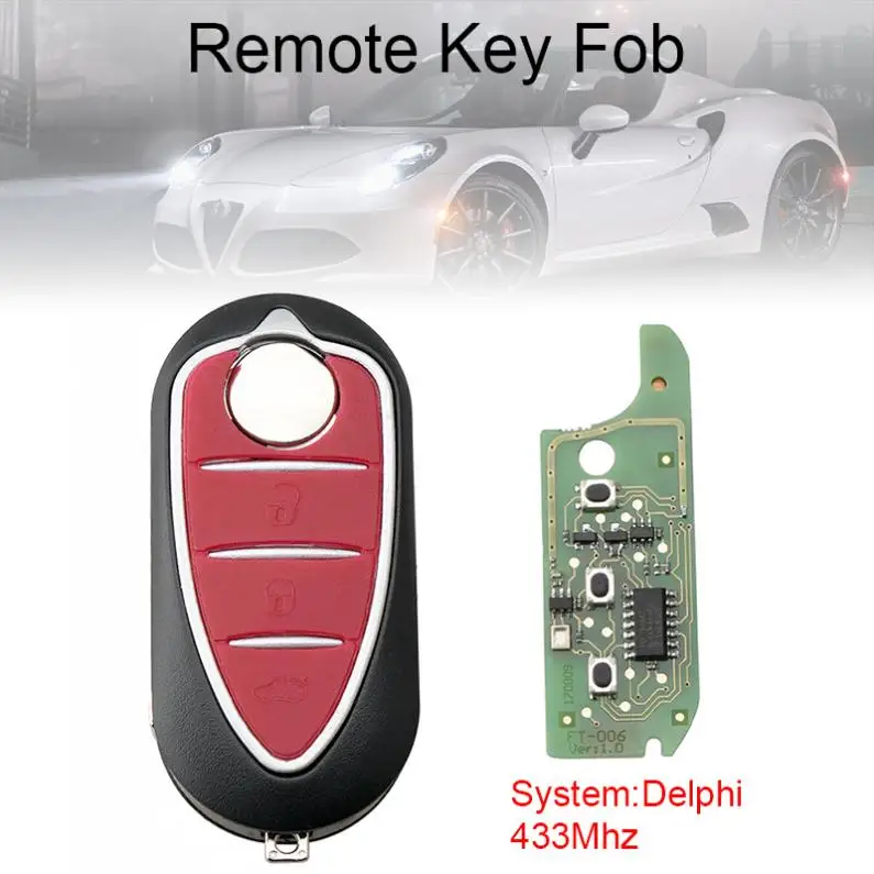 433 МГц 3 кнопки Delphi Система дистанционного ключа автомобиля с PCF7946 чип подходит