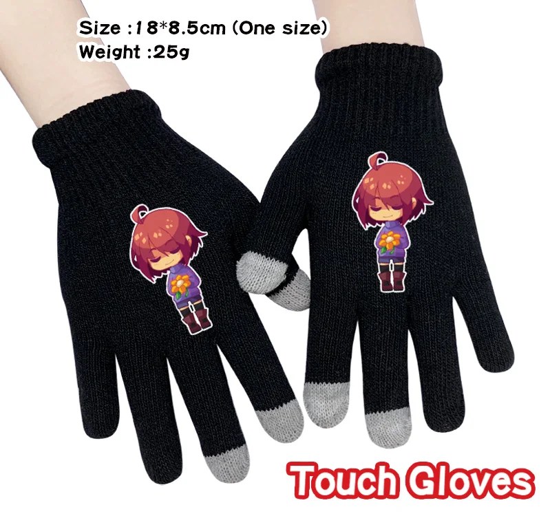 Undertale Frisk Chara верхняя одежда ручной работы мультфильм вязание сенсорные перчатки хлопок теплый полный палец варежки косплей аксессуар подарок зима