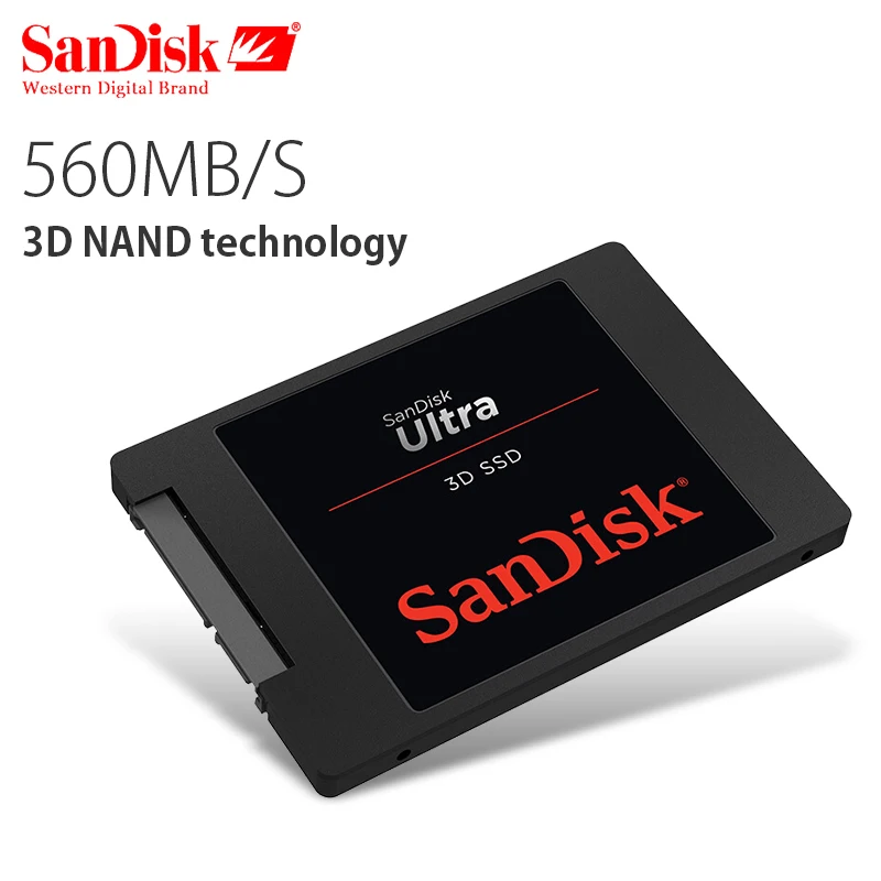 Sandisk SSD Твердотельный диск Ultra 3D Внутренний 4 ТБ 1 2 SATA III Жесткий 500 ГБ 560 МБ/с Для