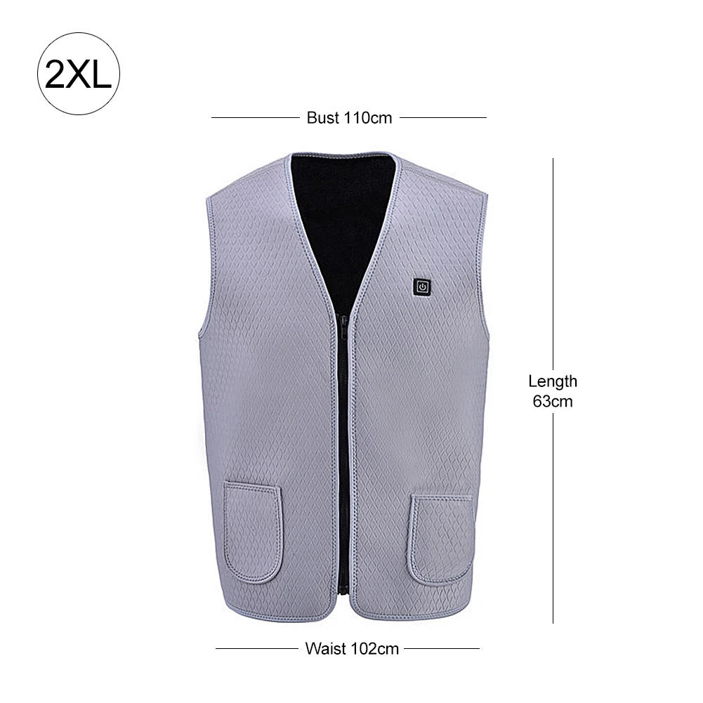 Vest XXL grey Для мужчин Для женщин на открытом воздухе USB Инфракрасный обогрев жилет, куртка зимняя гибкий электрический Термальность Костюмы Спортивное Пеший Туризм Dropship - Цвет: Vest XXL grey