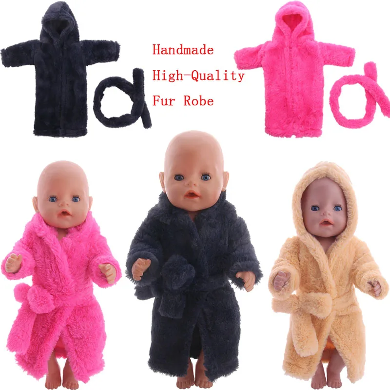 Высококачественный меховой халат ручной работы для 18 дюймовых кукол и нового